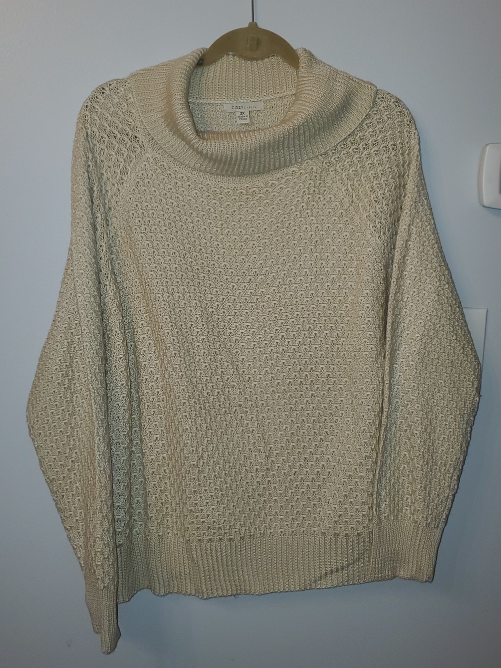 Cozy Cream Cable Knit Cowl Turtleneck Sweater